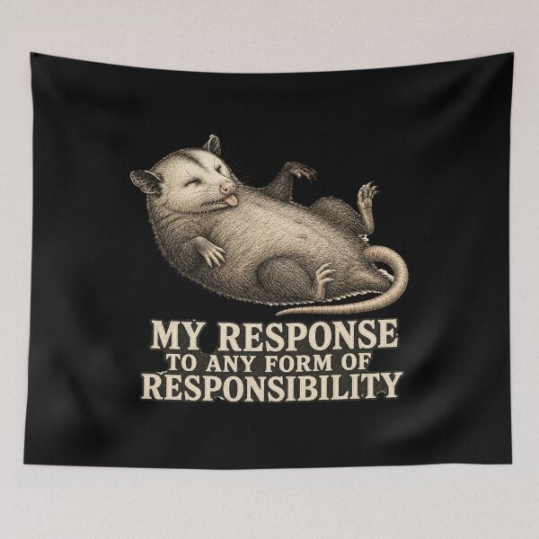 Item preview, My Response To Any Form Of Responsibility Shirt, Funny Possum T-Shirt, Vintage Naturalist Tee, Relatable Humor Gift Shirt, Funny Avoidant Animal Graphic designed and sold by TshirtsLabs.