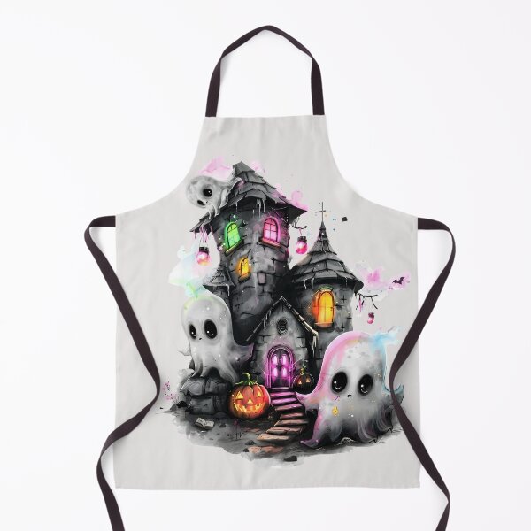 Item preview, Cute Haunted House With Friendly Ghosts | Spooky Watercolor Art designed and sold by designsdetour.