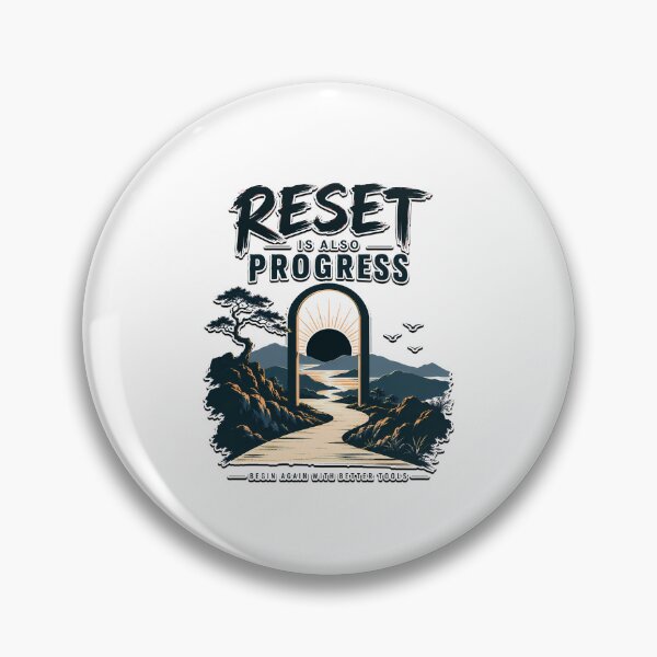 Item preview, Reset Is Also Progress Motivational Mountain Sunrise Inspirational Design designed and sold by BDLuck2021.