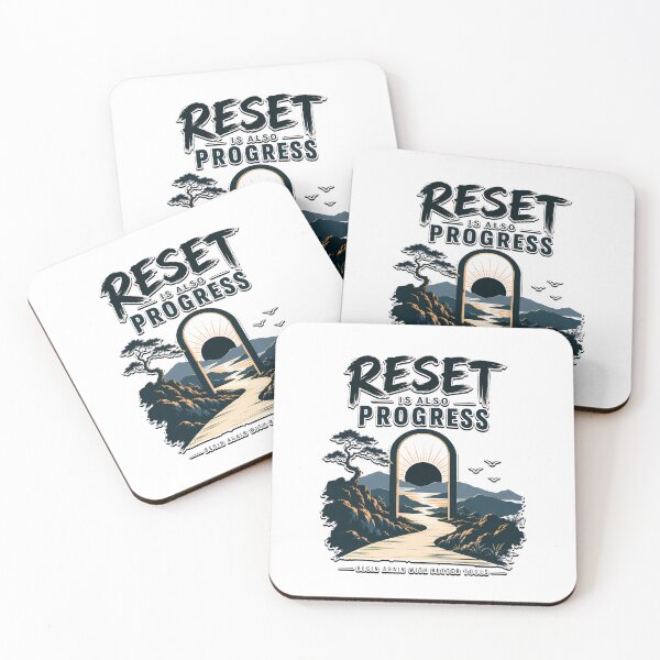 Item preview, Reset Is Also Progress Motivational Mountain Sunrise Inspirational Design designed and sold by BDLuck2021.