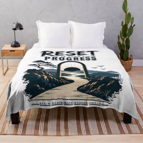 Item preview, Reset Is Also Progress Motivational Mountain Sunrise Inspirational Design designed and sold by BDLuck2021.