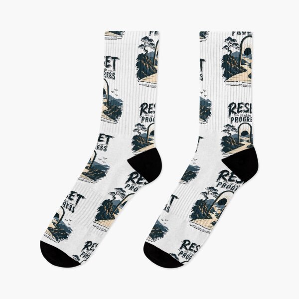 Item preview, Reset Is Also Progress Motivational Mountain Sunrise Inspirational Design designed and sold by BDLuck2021.