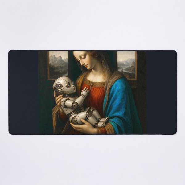 Item preview, Born to Save Humanity Renaissance AI Robot Madonna Canvas Art designed and sold by DMarquiseArt.