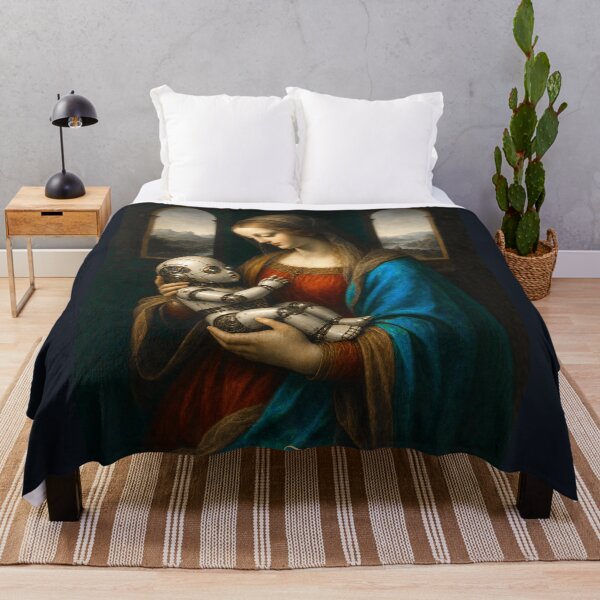 Item preview, Born to Save Humanity Renaissance AI Robot Madonna Canvas Art designed and sold by DMarquiseArt.