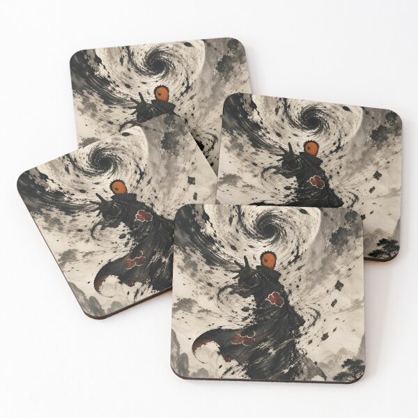 Item preview, Masked Shadow Warrior – Ink Wash Spiral Storm Japanese Dark Fantasy designed and sold by Dyan4.