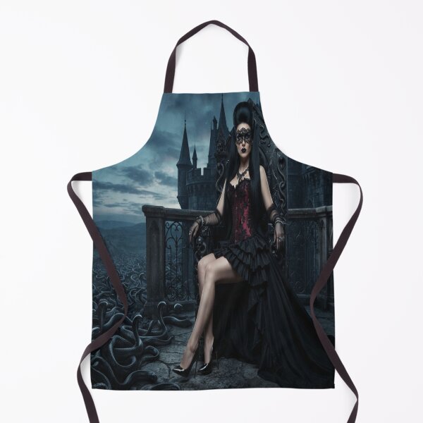 Item preview, Gothic Queen in Black Gown with Snake Army Dark Fantasy Art designed and sold by AfresStudio.