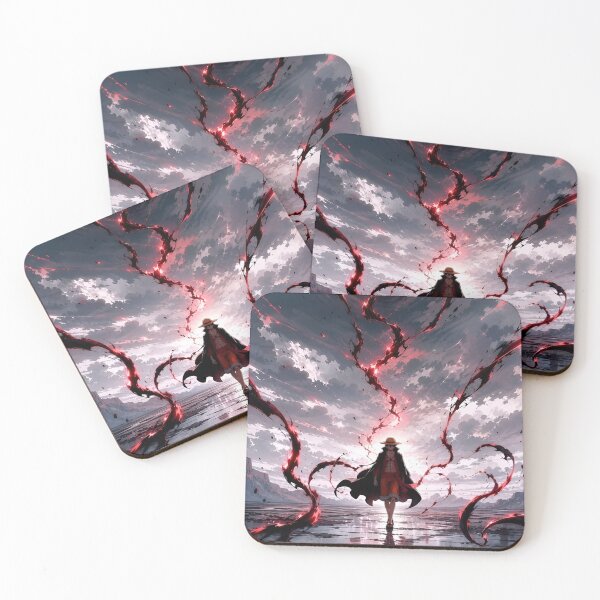 Item preview, Crimson Haki Warrior – Red Energy Anime Inspired Pirate Fantasy Art designed and sold by Dyan4.