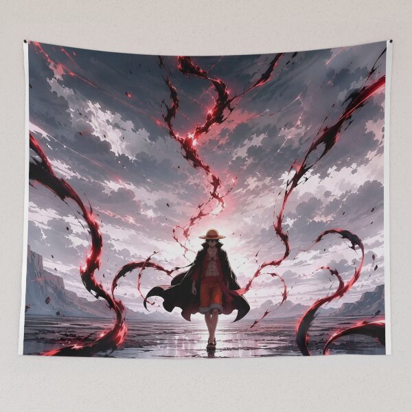Item preview, Crimson Haki Warrior – Red Energy Anime Inspired Pirate Fantasy Art designed and sold by Dyan4.