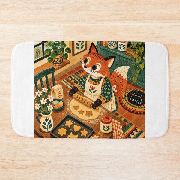 Item preview, Wall Art - Postcard - T-shirt: Baking Fox Cottagecore Art designed and sold by ForeverPrintsOK.