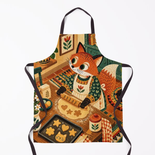Item preview, Wall Art - Postcard - T-shirt: Baking Fox Cottagecore Art designed and sold by ForeverPrintsOK.