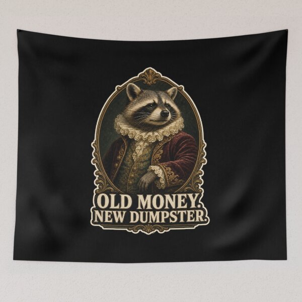 Item preview, Old Money New Dumpster Shirt, Funny Raccoon T-Shirt, Vintage Portrait Animal Tee, Trash Panda Gift Shirt, Classical Painting Raccoon Graphic designed and sold by TshirtsLabs.