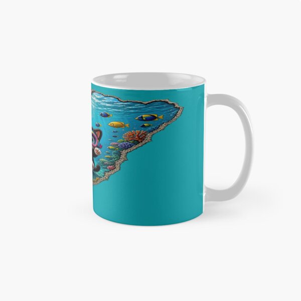 Item preview, Cute Scuba Cat Underwater World - 3D Ripped Wall Coral Reef Art designed and sold by Breezes-of-Ida.