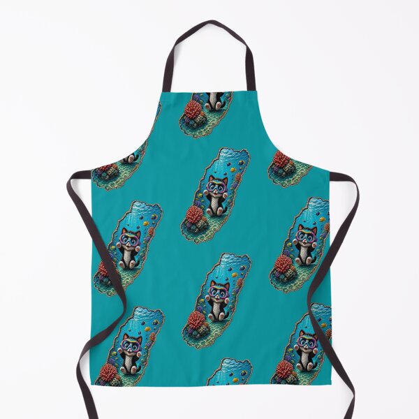 Item preview, Cute Scuba Cat Underwater World - 3D Ripped Wall Coral Reef Art designed and sold by Breezes-of-Ida.
