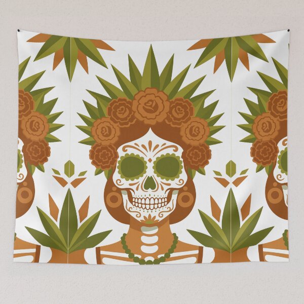 Item preview, Catrina Colorful Sugar Skull Illustration designed and sold by  Ojo de Lilith.