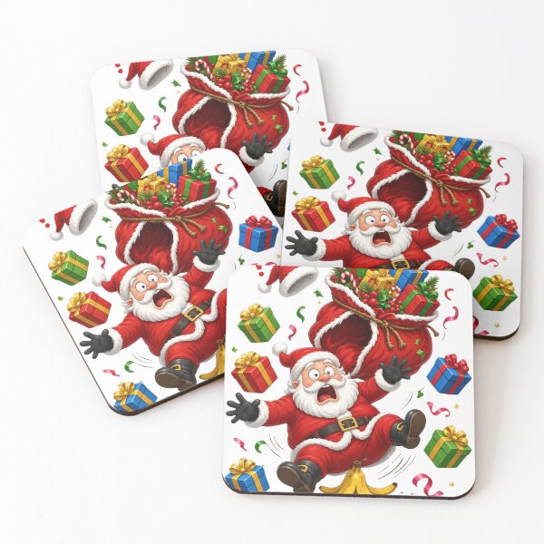 Item preview, Funny Santa Claus Slipping on Banana Peel Christmas Design – Transparent Background Cartoon designed and sold by CreativeNest Prints.