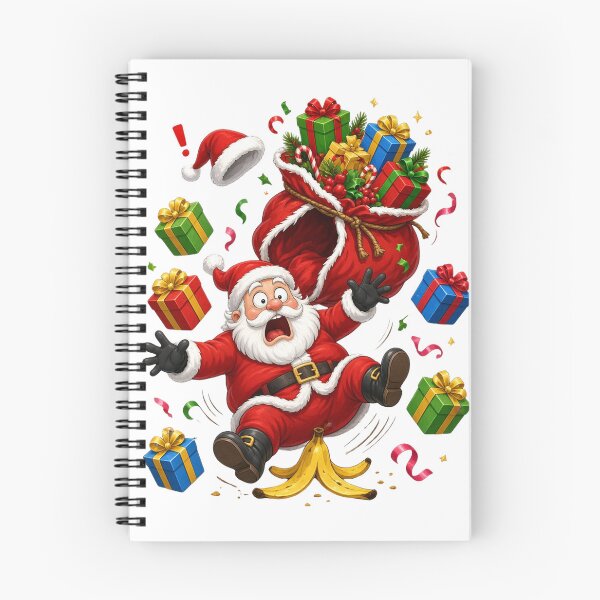 Item preview, Funny Santa Claus Slipping on Banana Peel Christmas Design – Transparent Background Cartoon designed and sold by CreativeNest Prints.