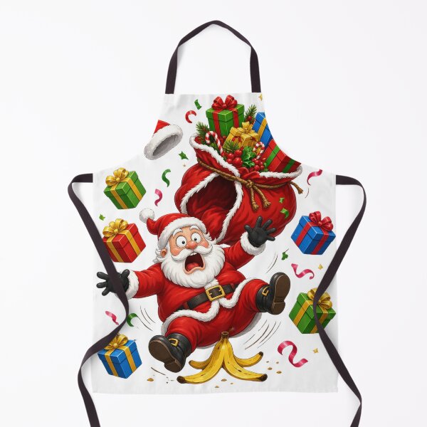 Item preview, Funny Santa Claus Slipping on Banana Peel Christmas Design – Transparent Background Cartoon designed and sold by CreativeNest Prints.