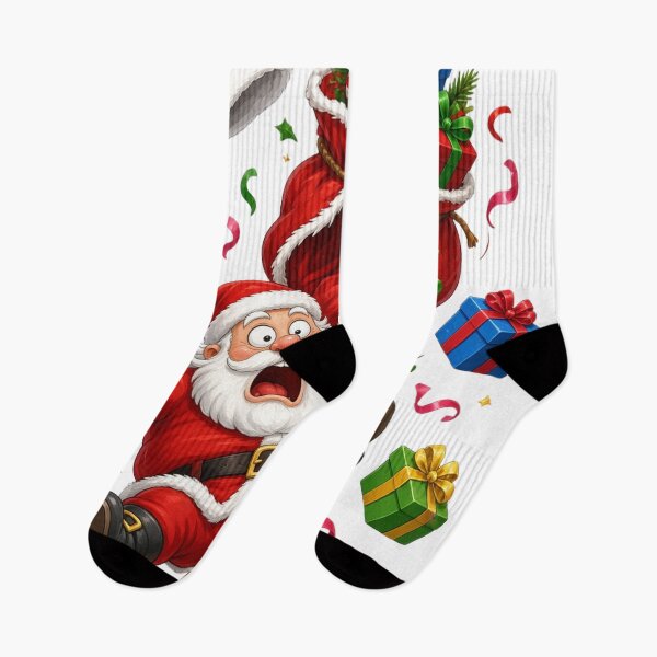 Item preview, Funny Santa Claus Slipping on Banana Peel Christmas Design – Transparent Background Cartoon designed and sold by CreativeNest Prints.