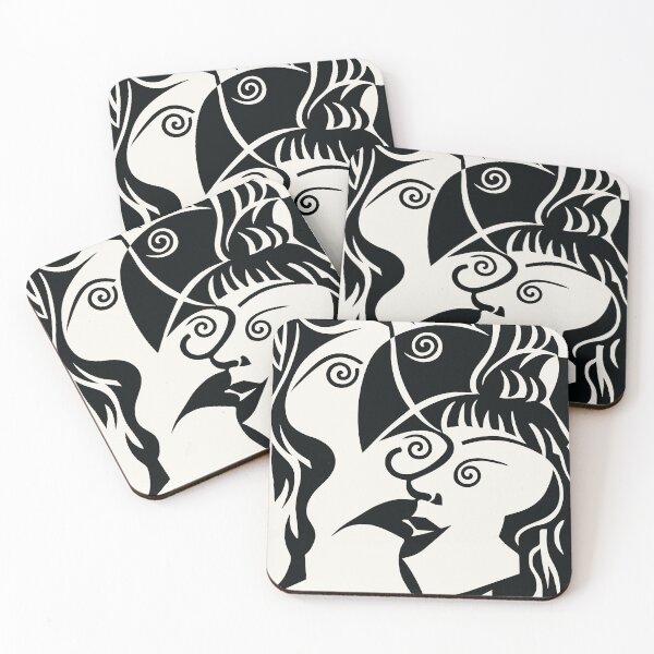 Item preview, Cubist Faces -  Black & White Art designed and sold by photossmirnov.
