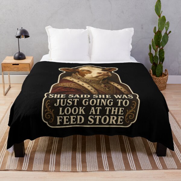 Item preview, She Said She Was Just Going To Look Shirt, Funny Farm Cow T-Shirt, Feed Store Humor Tee, Farmer Wife Gift Shirt, Vintage Renaissance Cow Graphic designed and sold by TshirtsLabs.