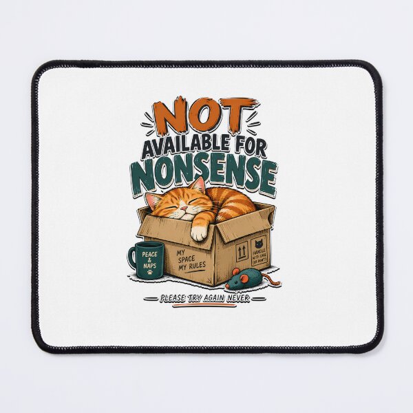 Item preview, Not Available for Nonsense Funny Cat Sleeping Introvert Humor Design designed and sold by BDLuck2021.