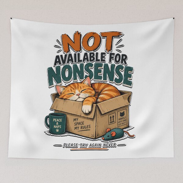 Item preview, Not Available for Nonsense Funny Cat Sleeping Introvert Humor Design designed and sold by BDLuck2021.