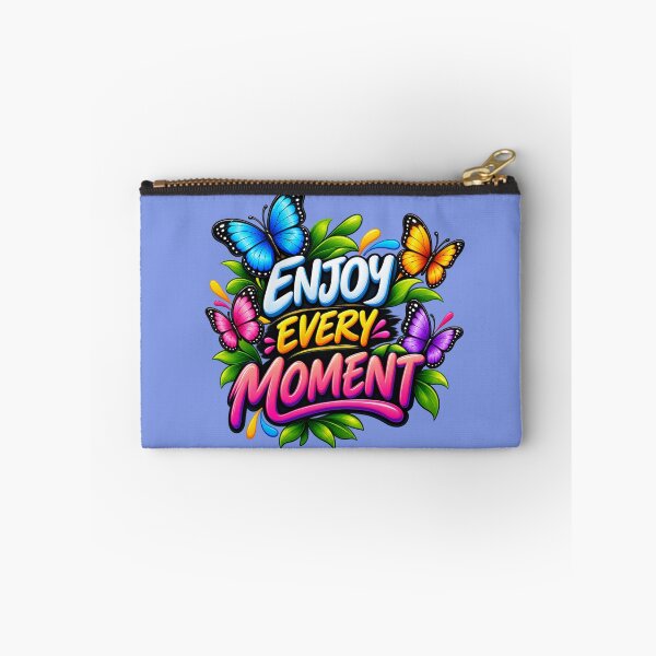 Item preview, Vibrant Butterfly Enjoy Every Moment Quote Graphic designed and sold by ShivCraftStudio.
