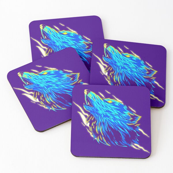 Item preview, blue wolf face designed and sold by Whirx.