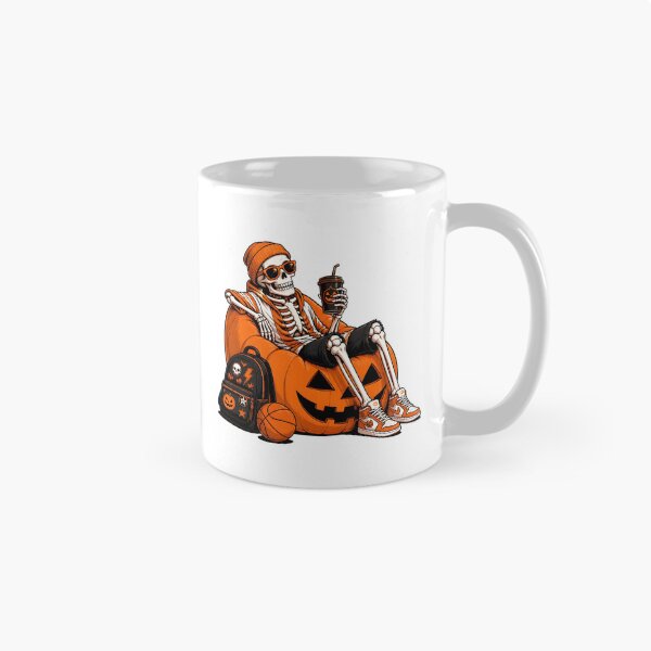Item preview, Skeleton Playing basketball Relaxing on Pumpkin Halloween designed and sold by Dmo3HarkoArt.