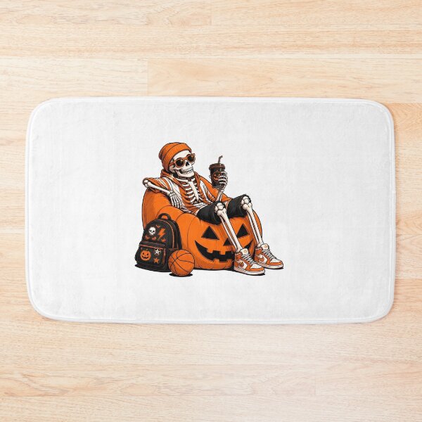 Item preview, Skeleton Playing basketball Relaxing on Pumpkin Halloween designed and sold by Dmo3HarkoArt.