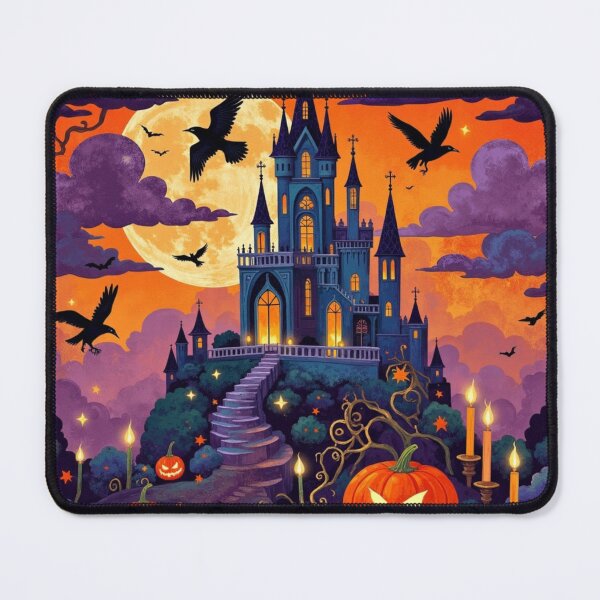 Item preview, Enchanted Raven Castle – Moonlit Gothic Halloween Fantasy Pattern designed and sold by Dream Bloom Gallery.