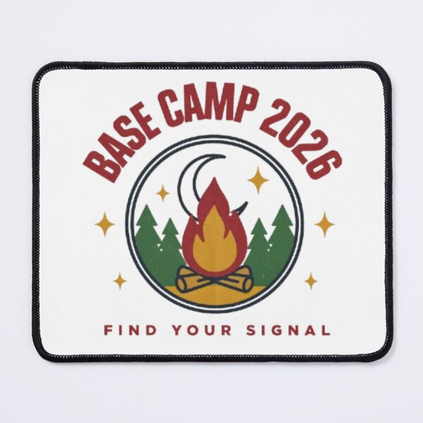 Item preview, Base Camp 2026 Find Your Signal Outdoor Camping Badge designed and sold by PoleksGraphics.