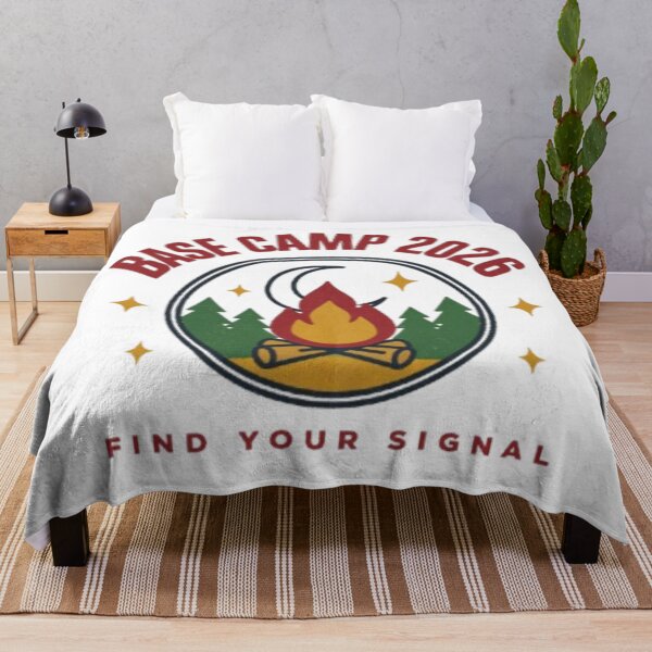 Item preview, Base Camp 2026 Find Your Signal Outdoor Camping Badge designed and sold by PoleksGraphics.