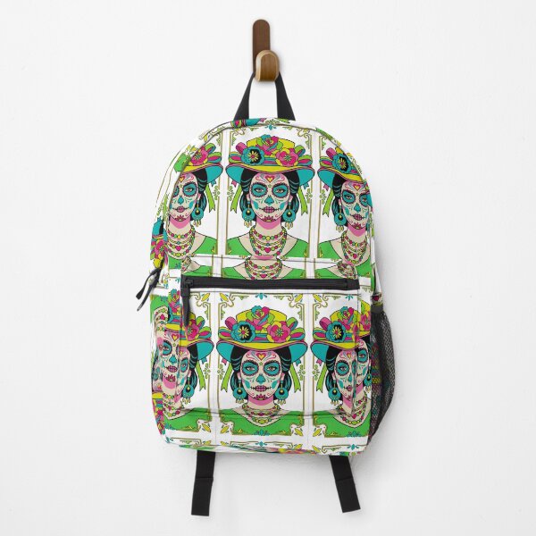 Item preview, Colorful Catrina Marigold Sugar Skull Art designed and sold by  Ojo de Lilith.