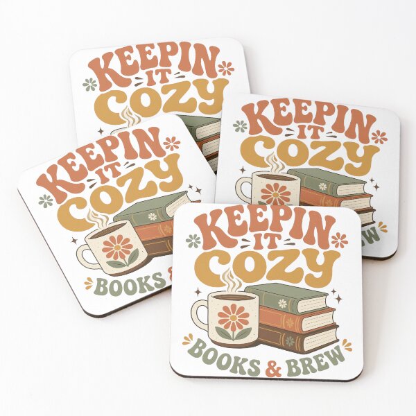 Artikelvorschau, Keepin It Cozy Books Brew Retro Aesthetic entworfen und verkauft von Coffread.