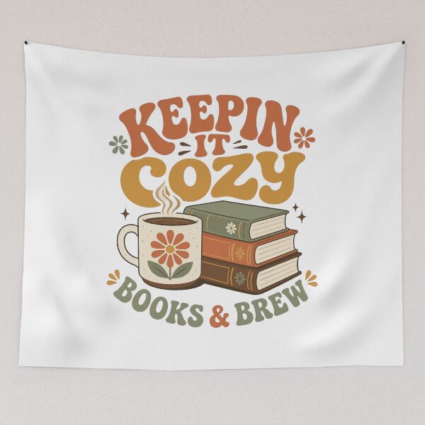 Item preview, Keepin It Cozy Books Brew Retro Aesthetic designed and sold by Coffread.