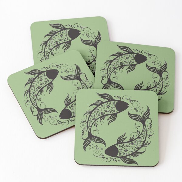 Item preview, Pisces Zodiac Fish – Ornamental Floral Astrology Art designed and sold by Mousy17.