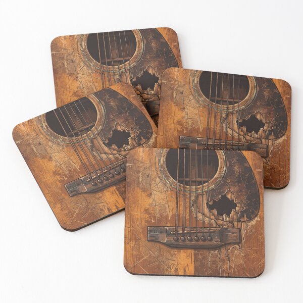 Item preview, Glen Hansard Inspired Vintage Acoustic Guitar Art designed and sold by Fine-Arts-Lab.