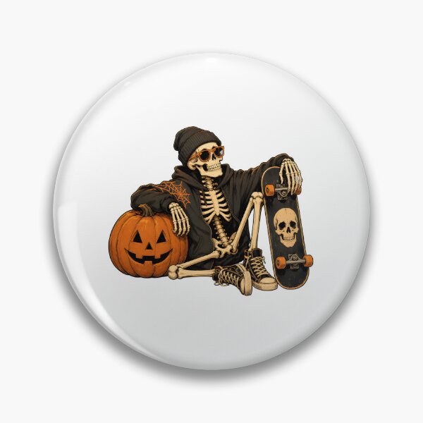 Item preview, Skeleton Skateboarding Relaxing with Pumpkin and Energy designed and sold by Dmo3HarkoArt.