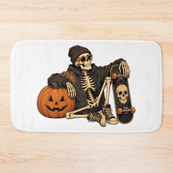 Item preview, Skeleton Skateboarding Relaxing with Pumpkin and Energy designed and sold by Dmo3HarkoArt.