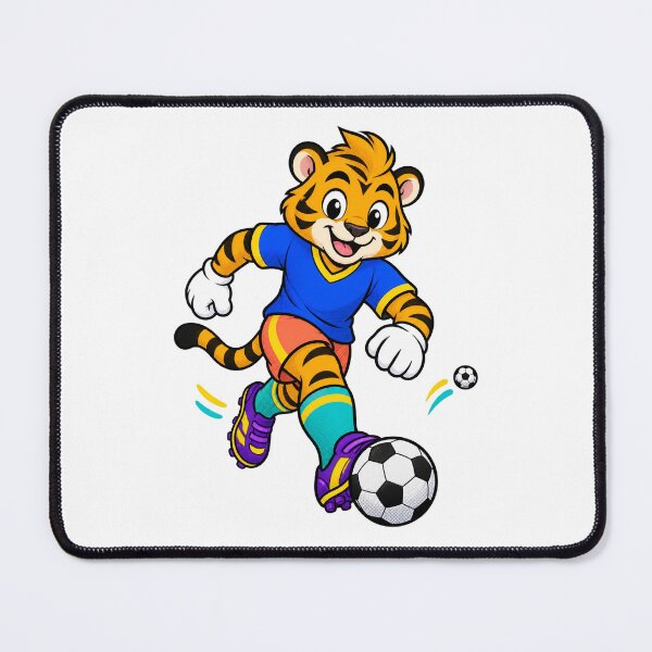 Item preview, Cute Cartoon Tiger Playing Soccer Football designed and sold by ArtsAmaze.