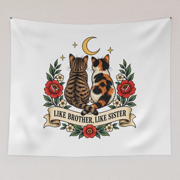 Item preview, Like Brother Like Sister Cats Art designed and sold by Old's Cool Cat Studio.