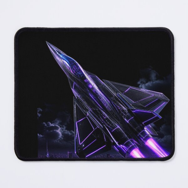 Item preview, Cyberpunk Stealth Fighter Jet - Neon Purple Afterburners designed and sold by LazyDayzCo.