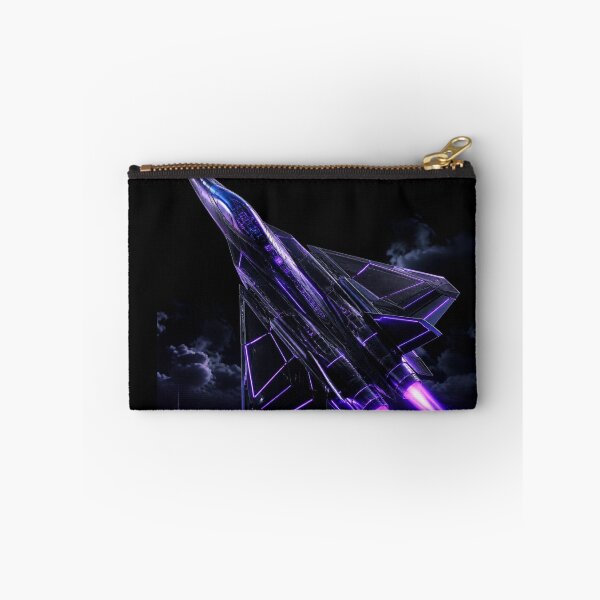 Item preview, Cyberpunk Stealth Fighter Jet - Neon Purple Afterburners designed and sold by LazyDayzCo.