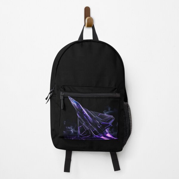 Item preview, Cyberpunk Stealth Fighter Jet - Neon Purple Afterburners designed and sold by LazyDayzCo.