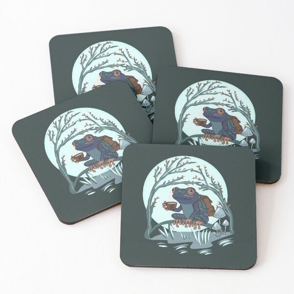 Item preview, Frog Moon Coffee Goblincore Aesthetic Vintage Dark Academia Forest Art designed and sold by LeshanArt.