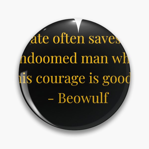Item preview, Beowulf Quote – Beowulf Gold Text Black Heart designed and sold by TheIconSmith.