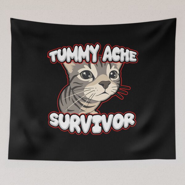 Item preview, Tummy ache survivor cute cat designed and sold by SleekVisuals.
