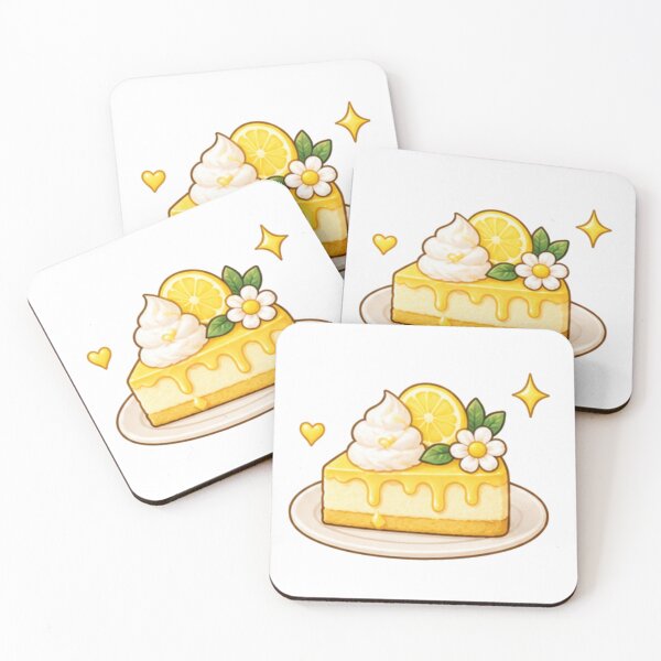 Item preview, Cute Lemon Cake with Daisy and Cream – Kawaii Dessert Aesthetic designed and sold by Kiralemon.