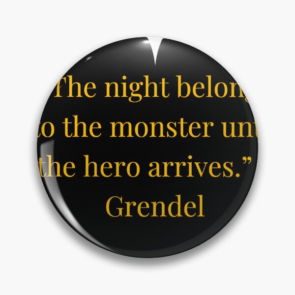 Item preview, Grendel Quote – Beowulf Gold Text Black Heart designed and sold by TheIconSmith.